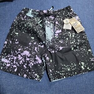 Fresh Prints of Bel Air Black Splatter Paint Print Shorts Size Small Stretch